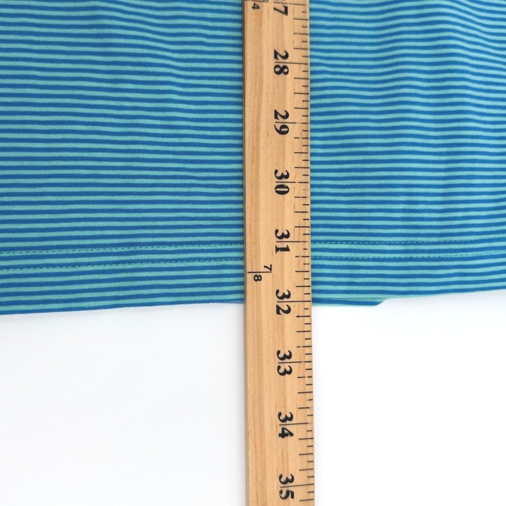 Rising Tide Polo Shirt Mens XXL Blue Green Stripe Cotton Blend Short Sleeve NEW - Picture 11 of 12